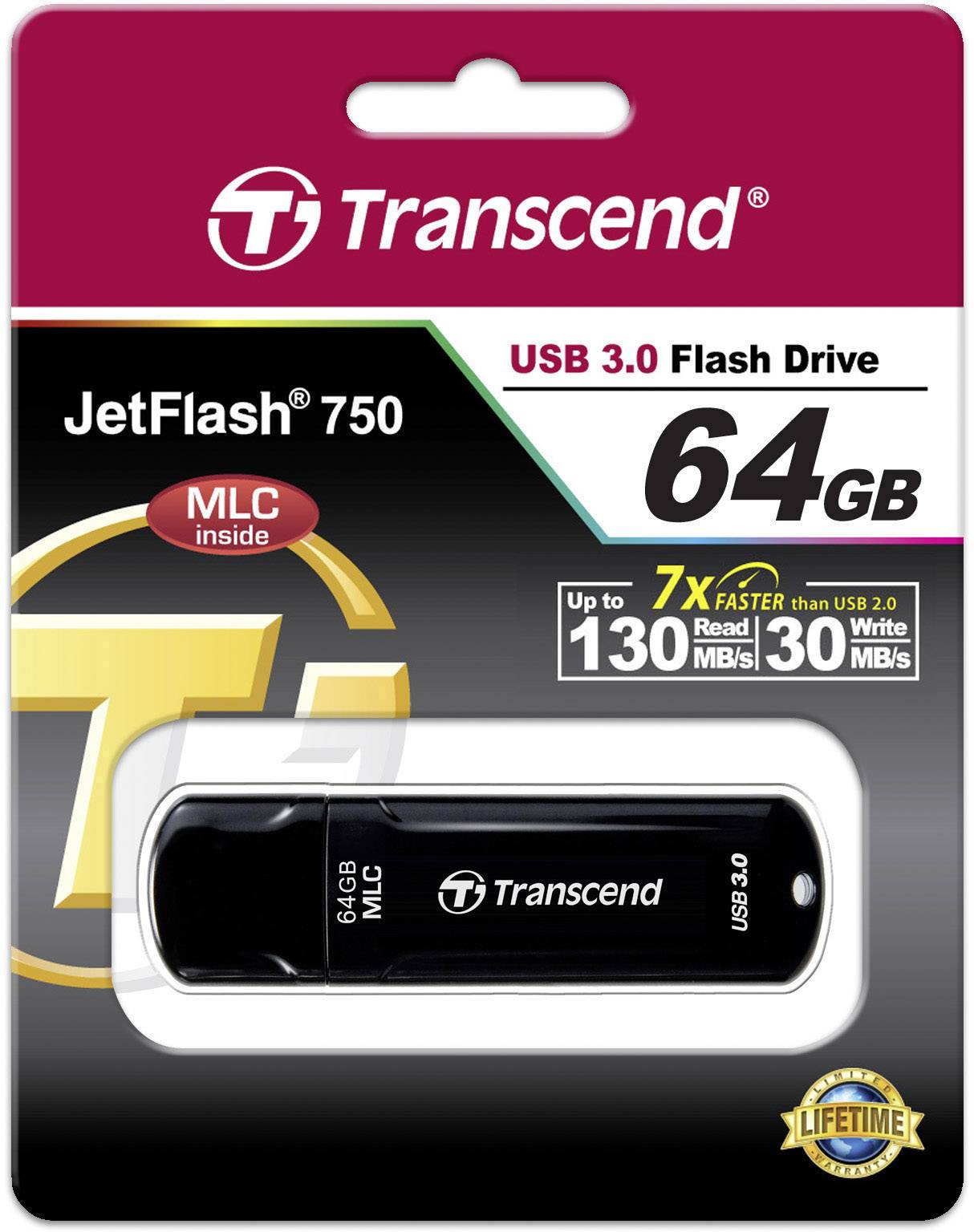 Transcend JetFlash™ 750K USB-Stick 64 GB Schwarz TS64GJF750K USB-A (USB 3.2 Gen 1)