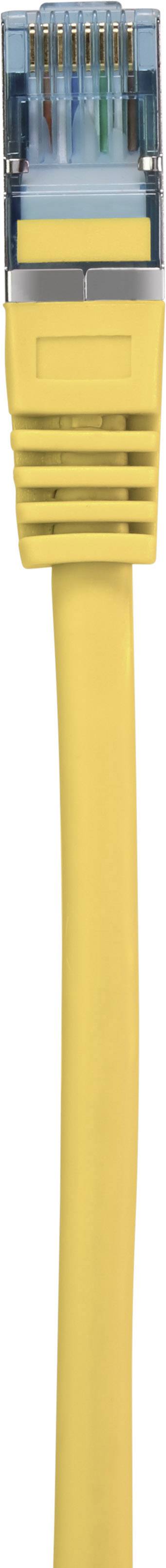 Renkforce RF-5246626 RJ45 Netzwerkkabel, Patchkabel CAT 6a S/FTP 0.15m Gelb mit Rastnasenschutz, Flammwidrig
