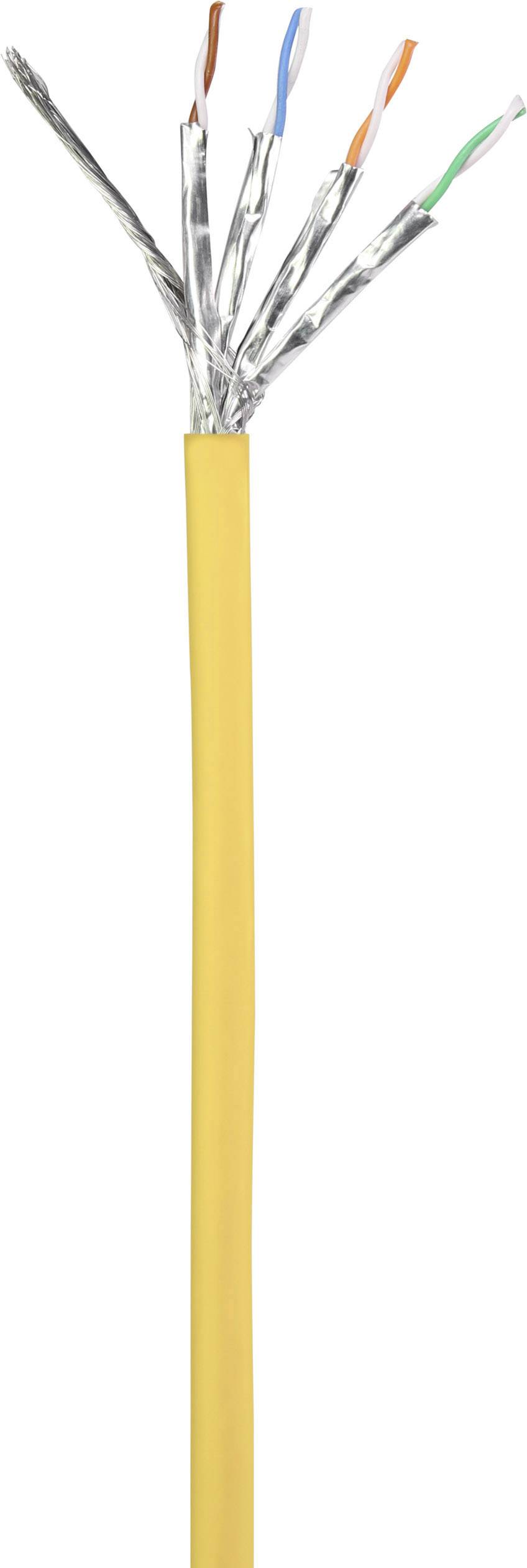 Basetech BT-1715437 RJ45 Netzwerkkabel, Patchkabel CAT 6a S/FTP 15.00m Gelb mit Rastnasenschutz, Flammwidrig 1St.