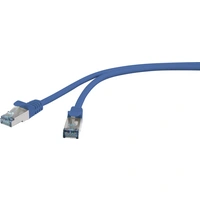 Basetech BT-1914179 RJ45 Netzwerkkabel, Patchkabel CAT 6a S/FTP 1.00m Blau mit Rastnasenschutz, Flammwidrig Basetech BT-1914179 RJ45 Netzwerkkabel, Patchkabel CAT 6a S/FTP 1.00m Blau mit Rastnasenschutz, Flammwidrig