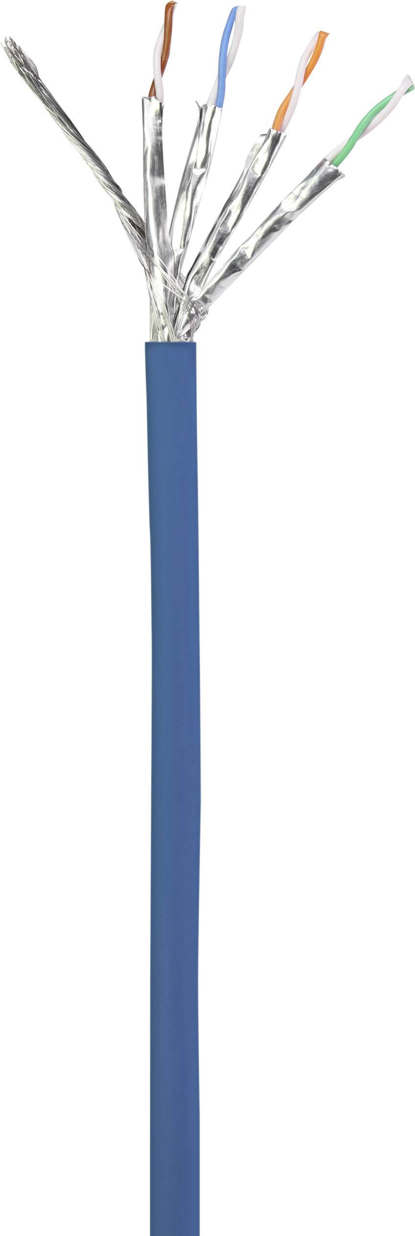 Renkforce RF-5044976 RJ45 Netzwerkkabel, Patchkabel CAT 6a S/FTP 0.50m Blau mit Rastnasenschutz, Flammwidrig