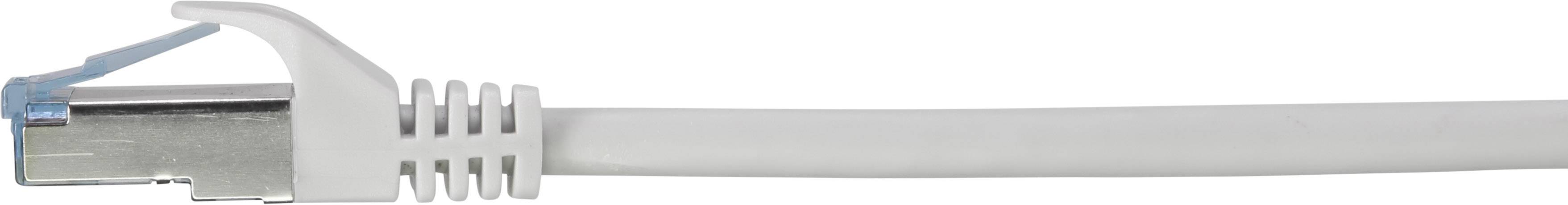 Ein weißes Ethernet-Kabel, das für Netzwerkverbindungen verwendet wird.