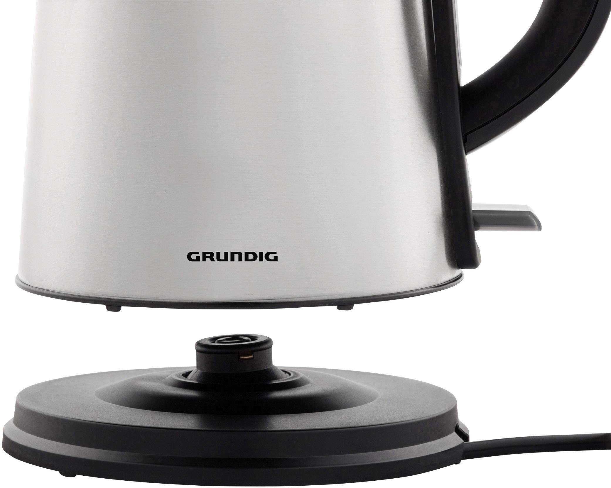 Grundig Wasserkocher 1,7 Liter - 2200 Watt Edelstahl Mit Sicherheitsabsaltung