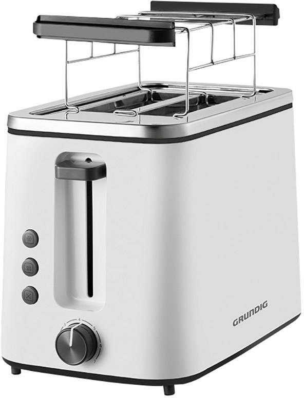 Grundig TA 5860 Toaster mit Brötchenaufsatz Weiß, Schwarz