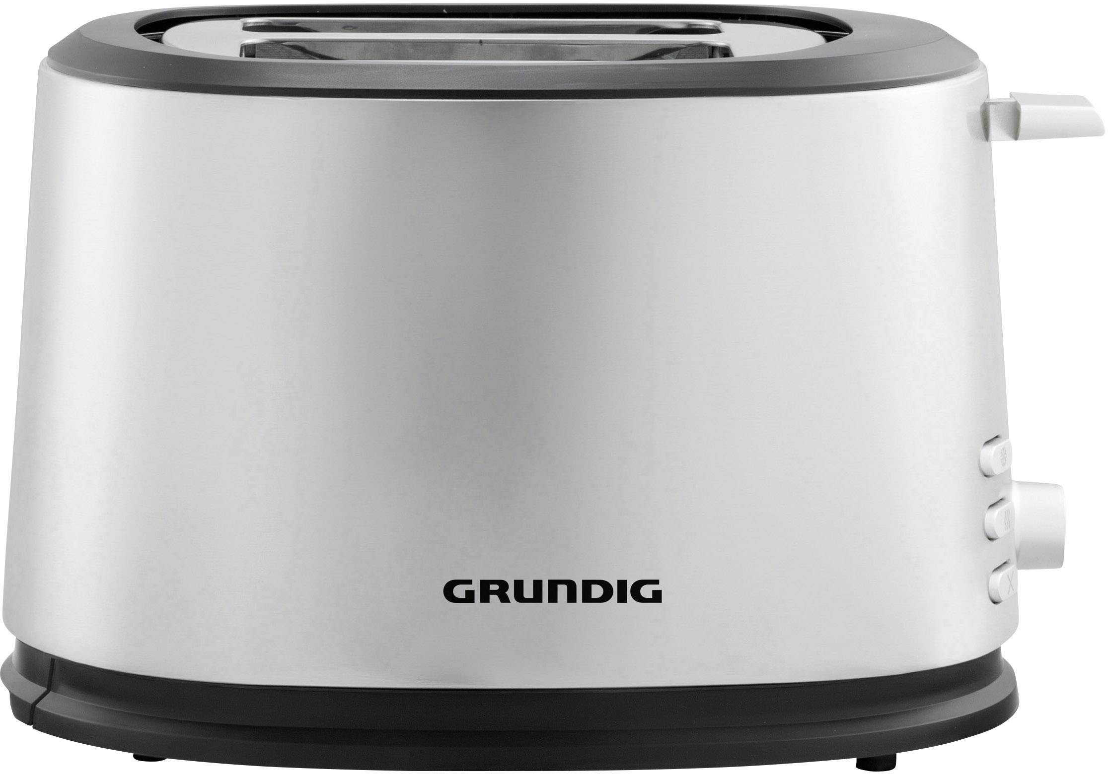Grundig TA 5620 Toaster mit Brötchenaufsatz Edelstahl, Schwarz