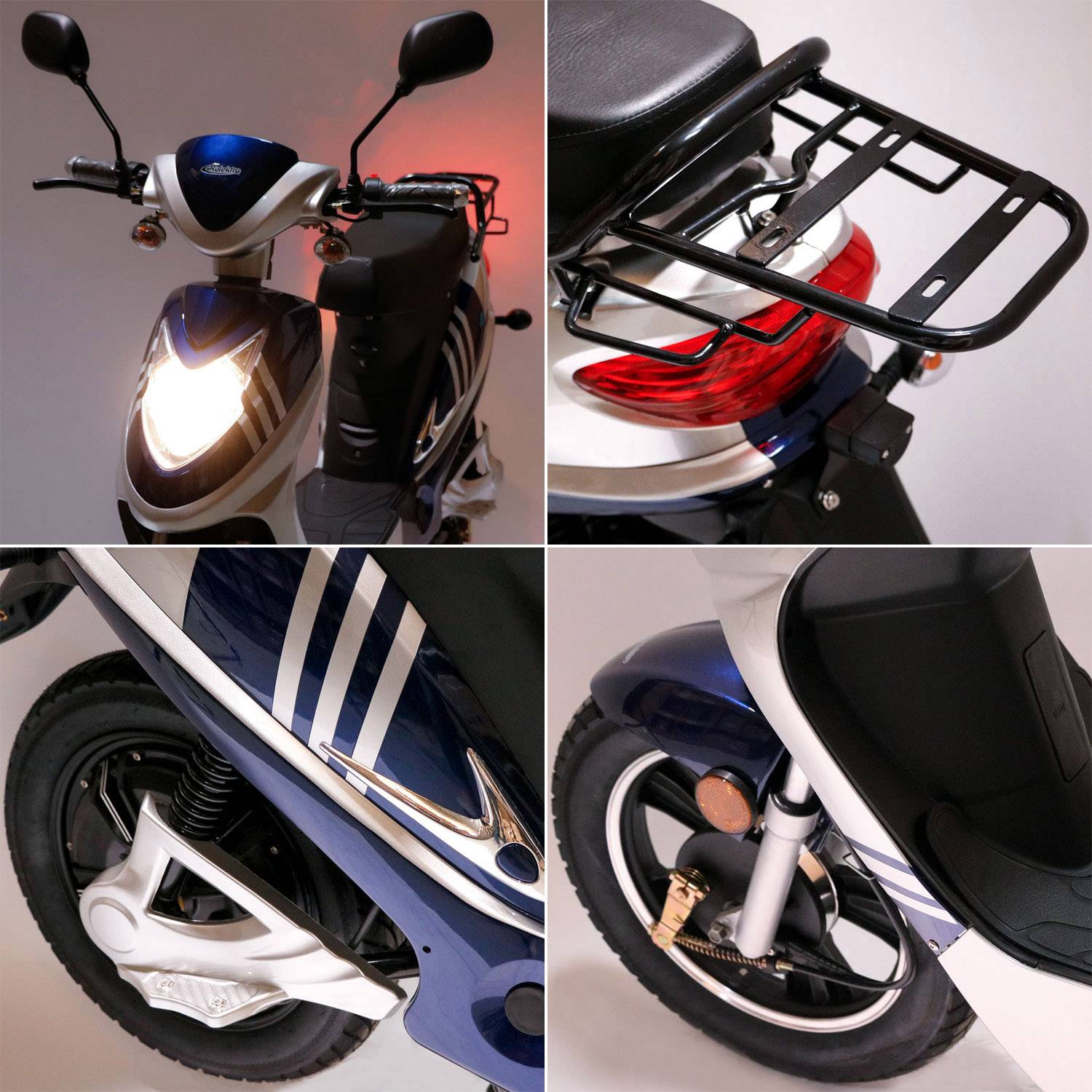 Rolektro eco-City 45 V.2 PLUS E-Roller Blau, Silber Blei-Vlies (AGM) 48V 12Ah