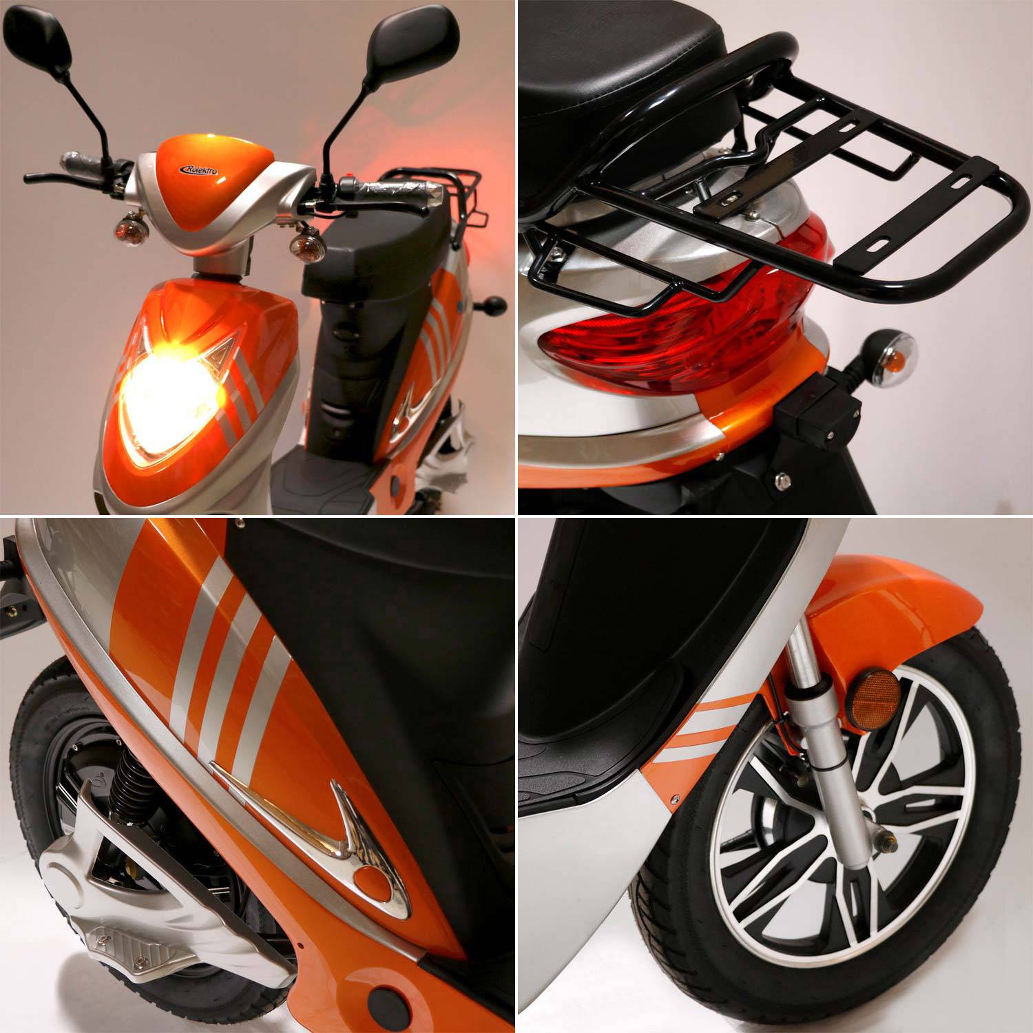 Rolektro eco-City 45 V.2 E-Roller Orange, Silber Blei-Vlies (AGM) 48V 12Ah