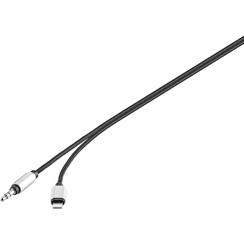 Renkforce RF-3432028 USB / Klinke Audio Anschlusskabel [1x Apple Lightning-Stecker - 1x Klinkenstecker 3.5 mm] 1.20m Schwarz