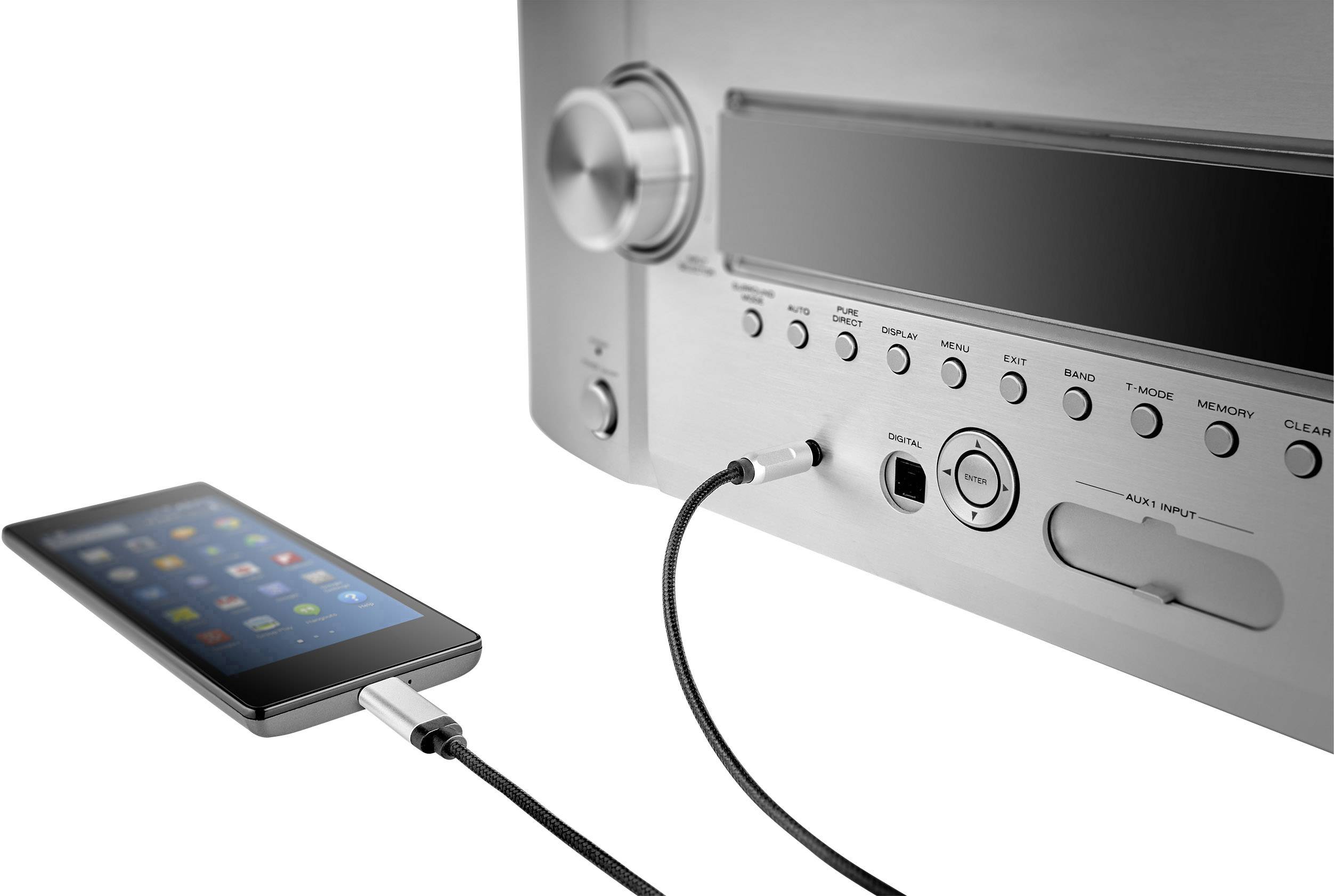 Renkforce RF-3432030 USB / Klinke Audio Anschlusskabel [1x USB-C® Stecker - 1x Klinkenstecker 3.5 mm] 1.20m Schwarz