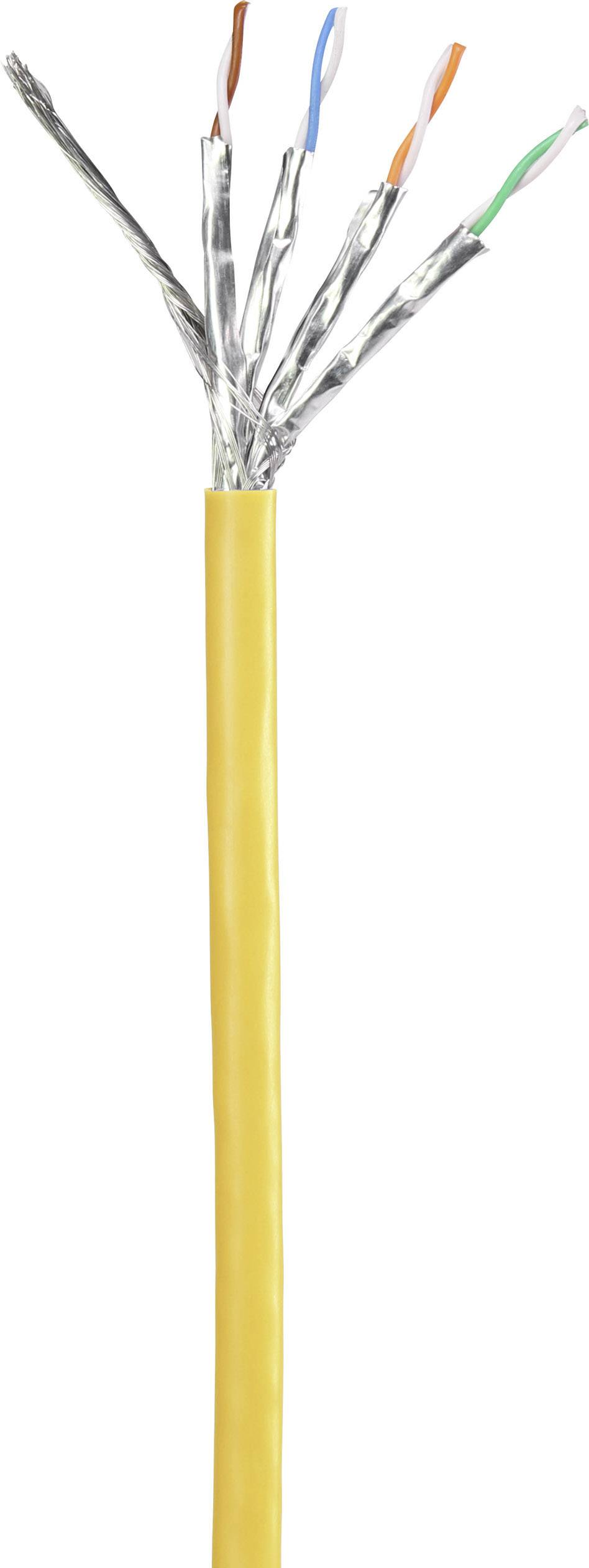 Renkforce RF-5412138 RJ45 Netzwerkkabel, Patchkabel CAT 6 S/FTP 20.00m Gelb mit Rastnasenschutz, vergoldete Steckkontakte