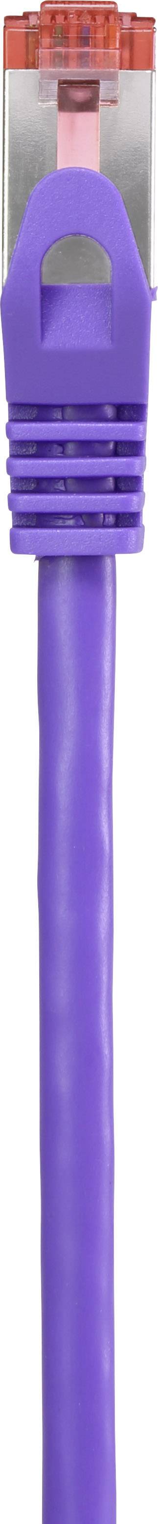 Renkforce RF-4724914 RJ45 Netzwerkkabel, Patchkabel CAT 6 S/FTP 0.25m Violett mit Rastnasenschutz, vergoldete Steckkontakte