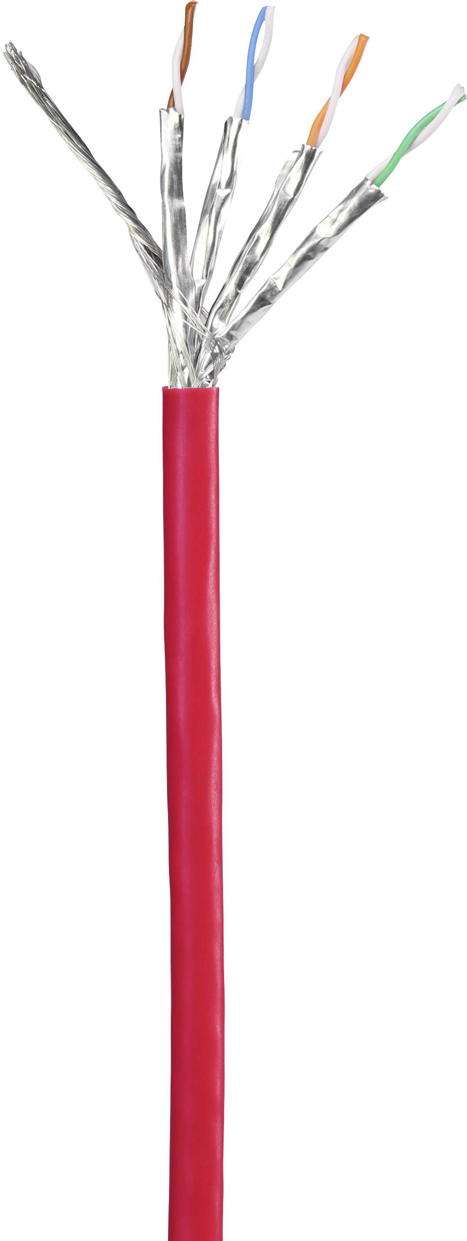 Renkforce RF-5251926 RJ45 Netzwerkkabel, Patchkabel CAT 6 S/FTP 0.15m Rot mit Rastnasenschutz, vergoldete Steckkontakte