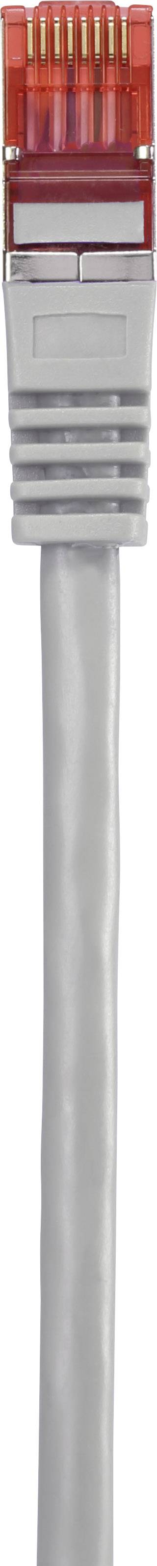Renkforce RF-4724934 RJ45 Netzwerkkabel, Patchkabel CAT 6 S/FTP 2.00m Grau mit Rastnasenschutz, vergoldete Steckkontakte