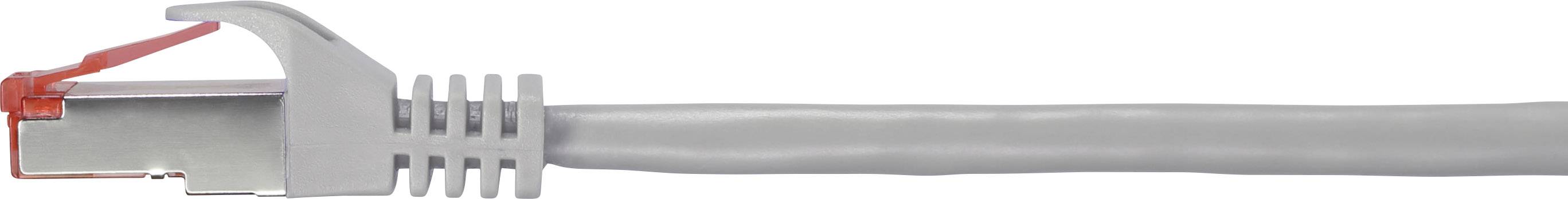 Graues Ethernet-Kabel mit roten Clip.