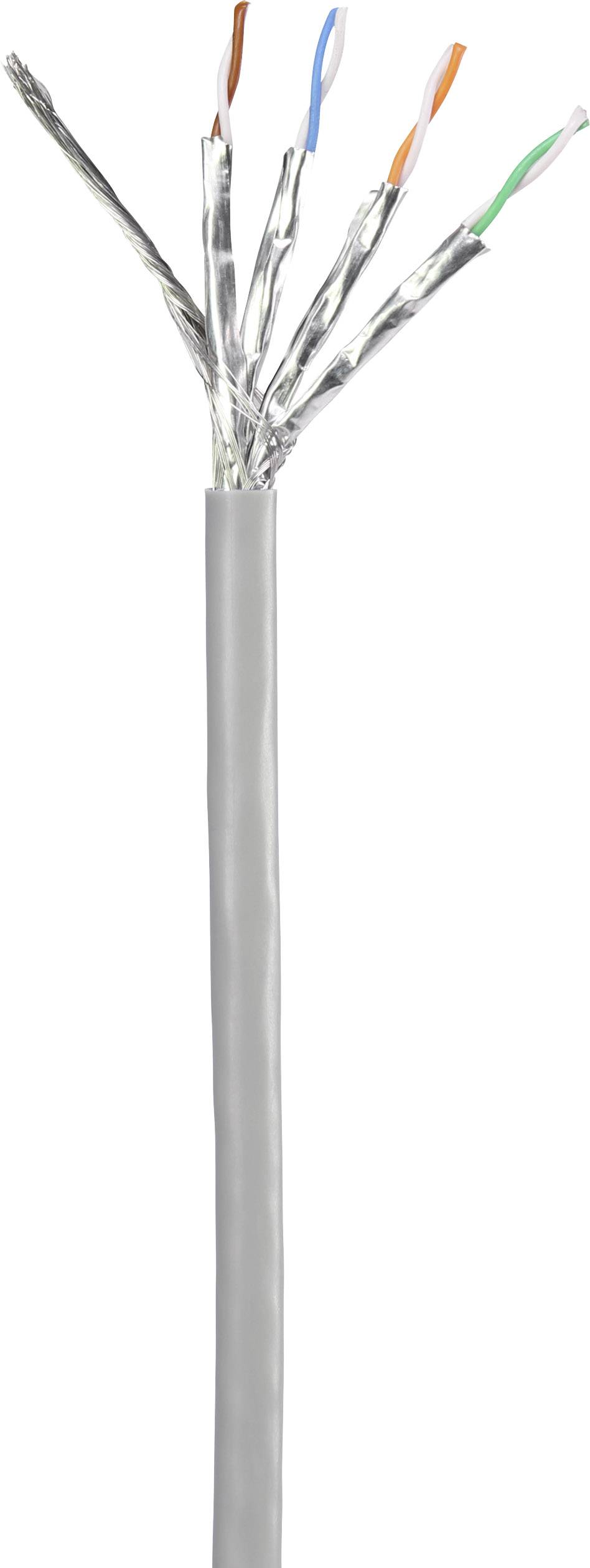 Renkforce RF-4724934 RJ45 Netzwerkkabel, Patchkabel CAT 6 S/FTP 2.00m Grau mit Rastnasenschutz, vergoldete Steckkontakte