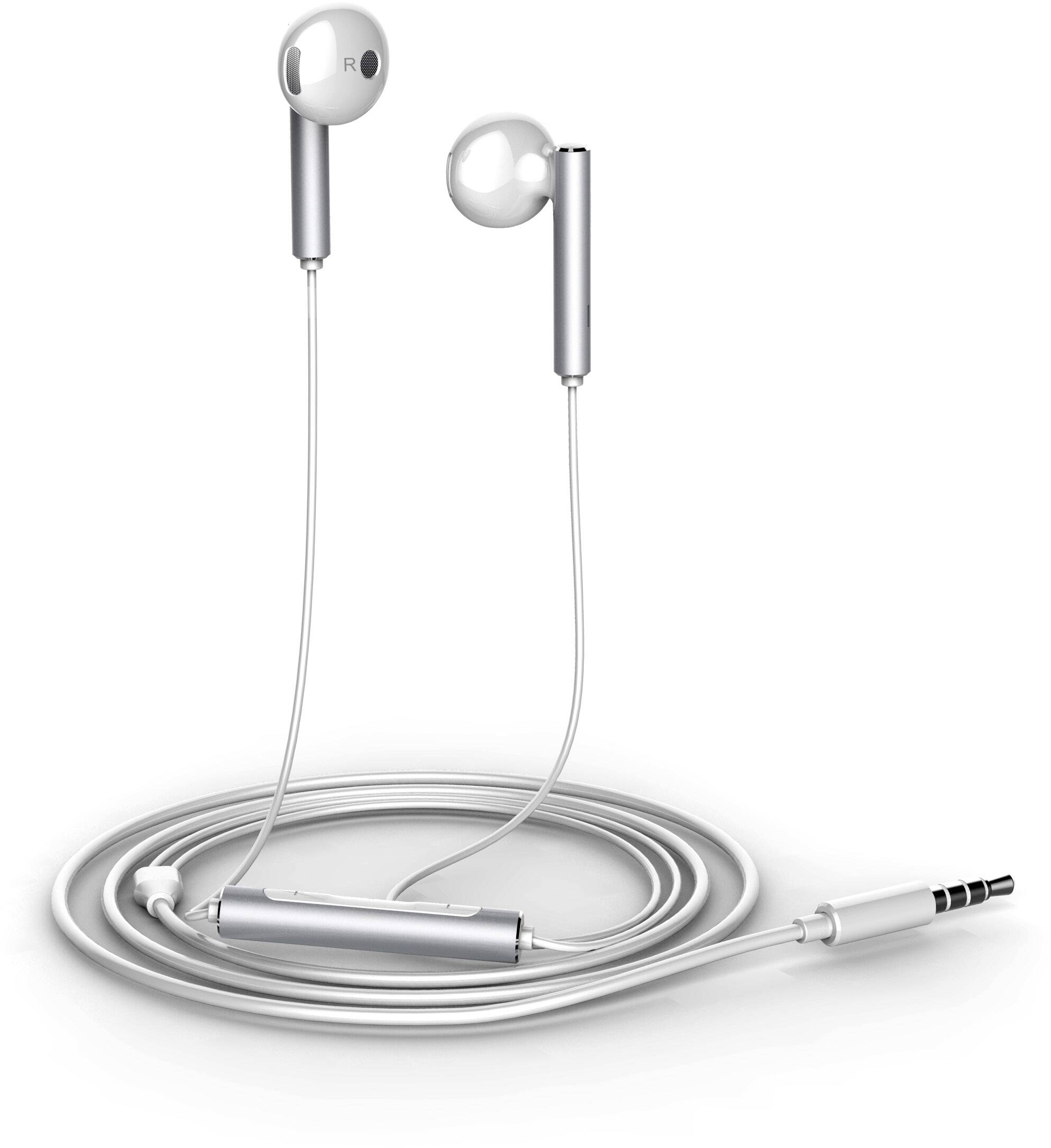 HUAWEI AM116 In Ear Kopfhörer kabelgebunden Silber Headset, Lautstärkeregelung