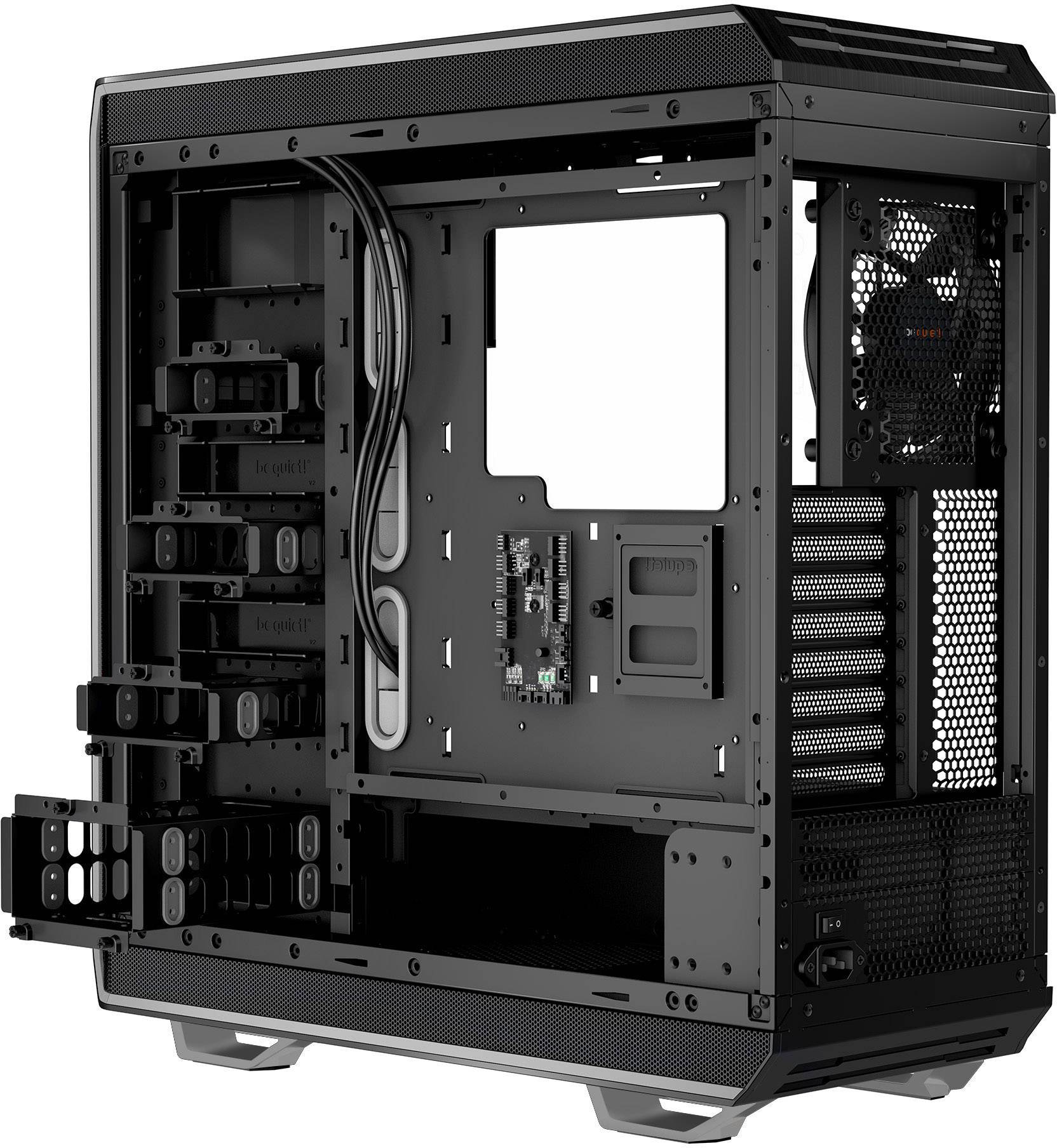 BeQuiet Dark Base Pro 900 Midi-Tower PC-Gehäuse, Gaming-Gehäuse Schwarz, Silber gedämmt, Für AIO Wasserkühlung geeignet, 3 vorinstallierte Lüfte