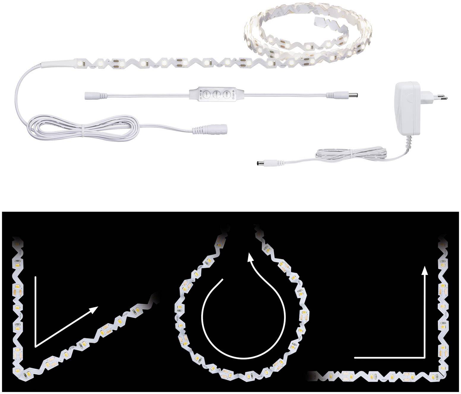 Paulmann FlexLED 3D 78961 LED-Streifen-Basisset mit Stecker 12V 1.5m Warmweiß 1St.