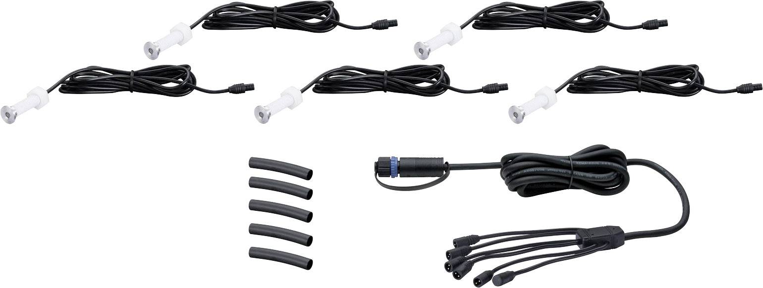 Paulmann Beleuchtungssystem Plug & Shine LED-Außeneinbauleuchte (Erweiterung) 5er Set LED 1.1 W Warmweiß Silber