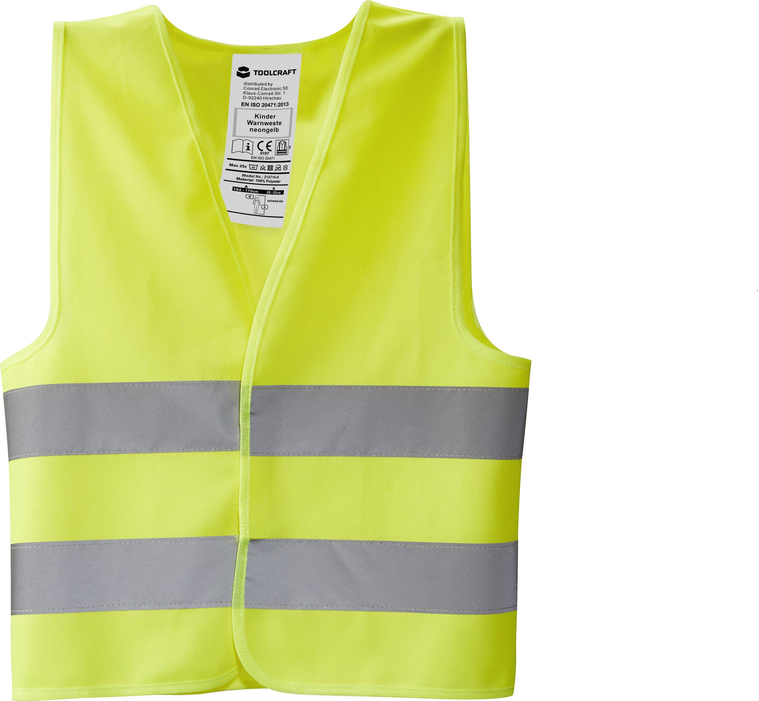 TOOLCRAFT TO-5150550 Kinder Warnweste neongelb EN ISO 20471:2013