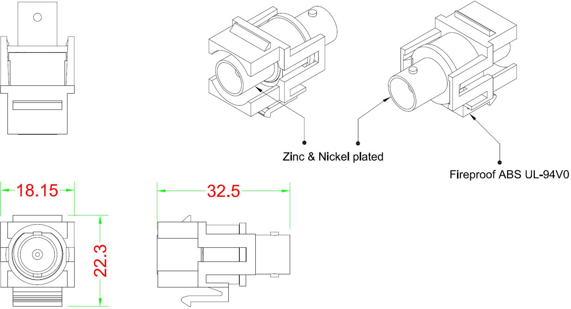 Renkforce RF-KS-BNC BNC-Einbaumodul Keystone 1St.