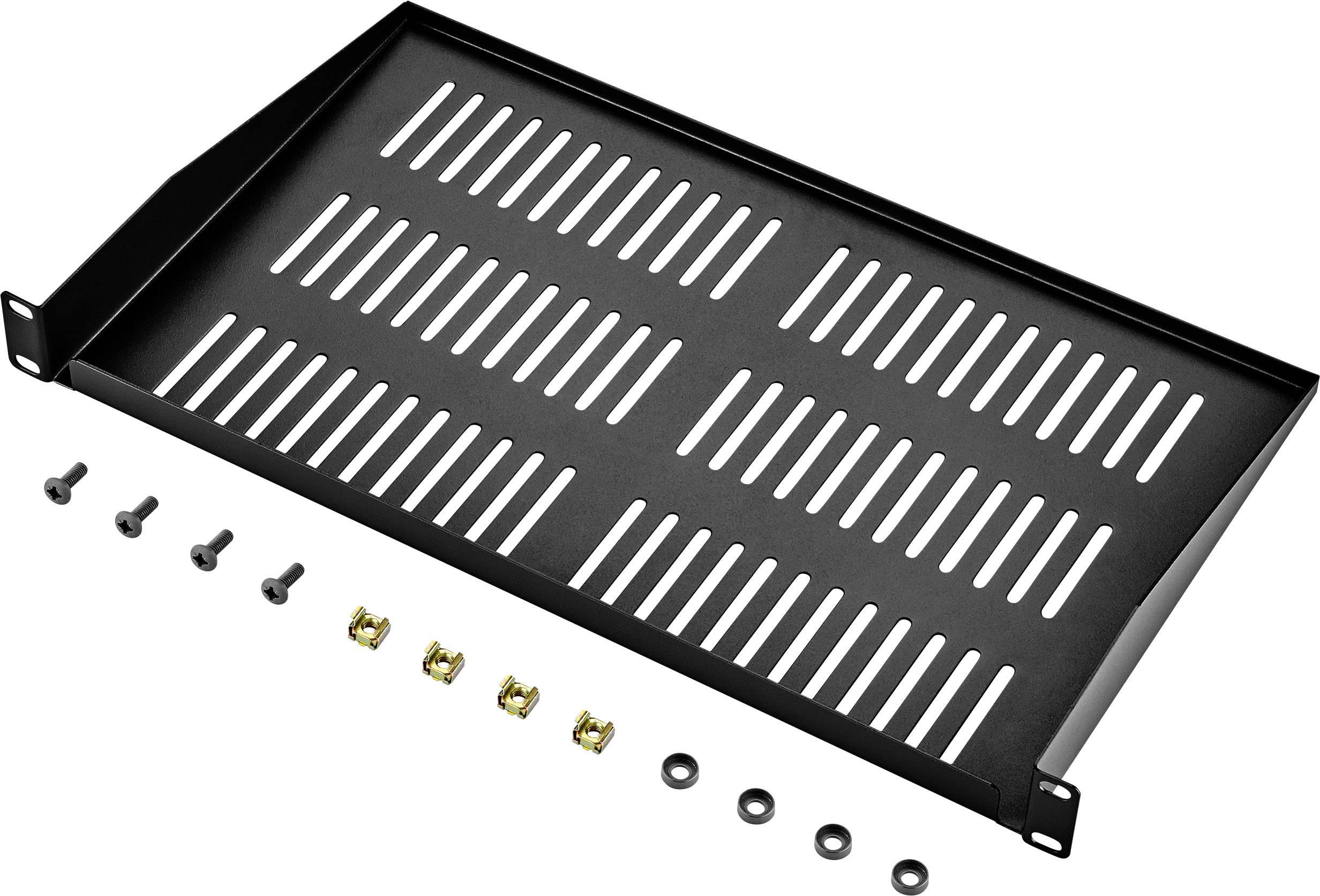 Renkforce RF-3434504 19 Zoll Netzwerkschrank-Geräteboden 1 HE Geeignet für Schranktiefe: ab 300mm Schwarz