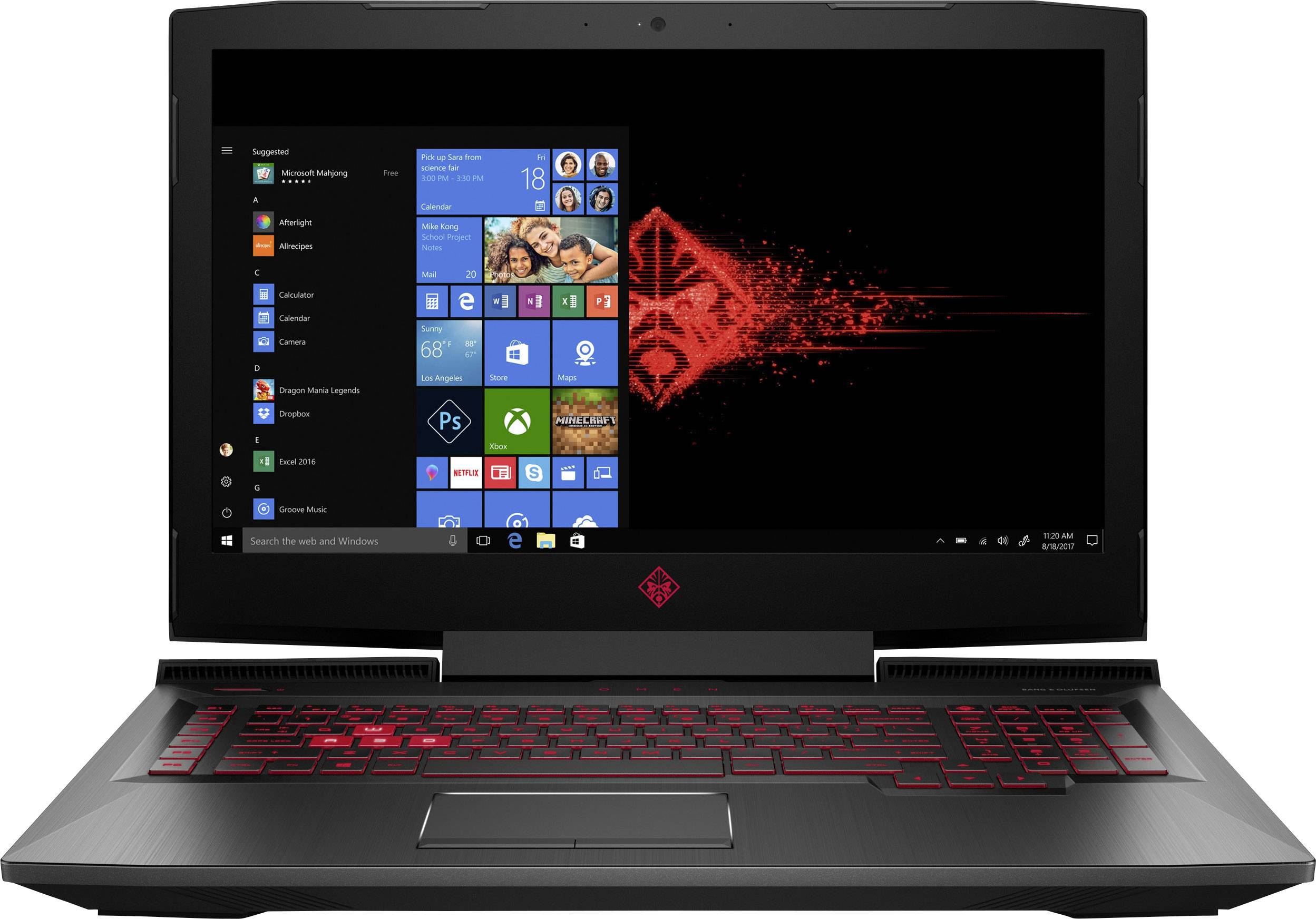 Omen by HP 17-an106ng 43.9cm (17.3 Zoll) Gaming Notebook Intel Core i7 16GB DDR4-RAM 1024GB HDD 256GB SSD Nvidia GeForce GTX1070