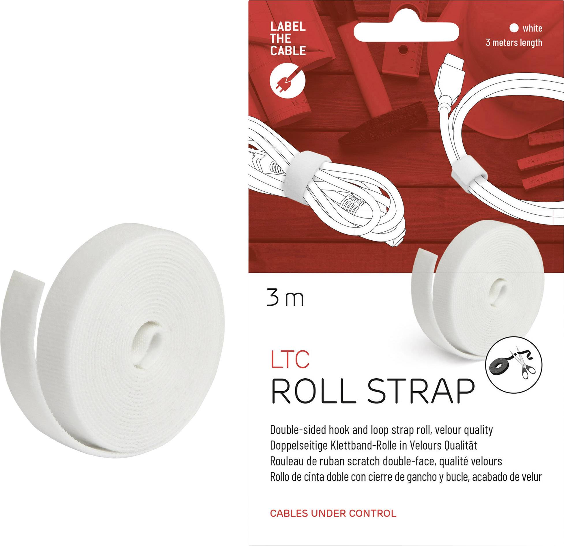 Label the Cable LTC 1220 19 Zoll Klettband Weiß