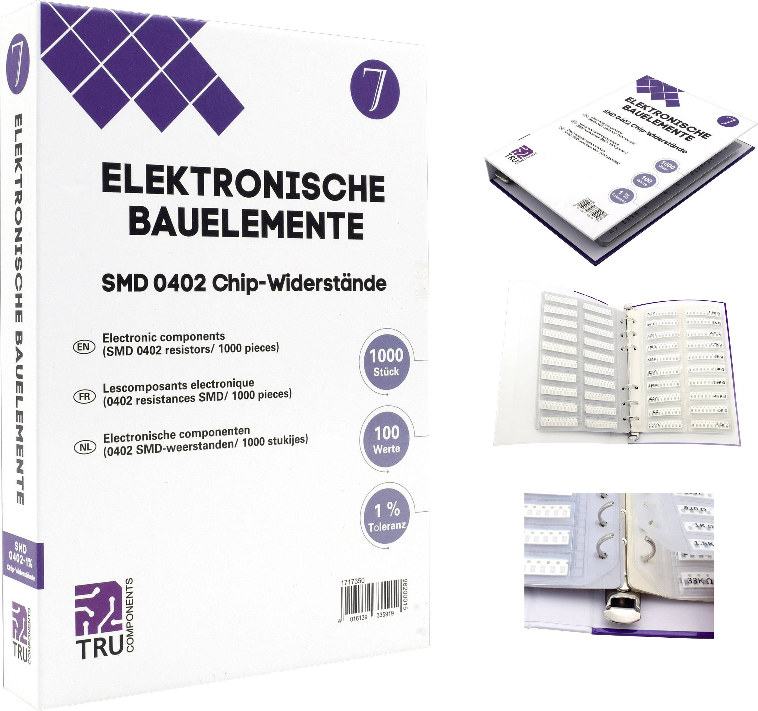 TRU COMPONENTS TC-6869400 TC-6869400 Sortiments-Album SMD 0402 0.625 W 1 % 1000 Teile
