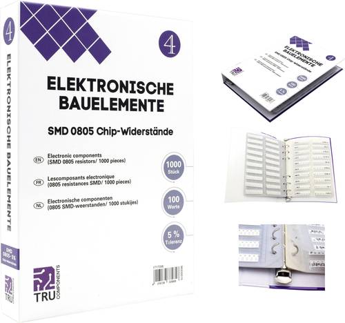 TRU COMPONENTS TC-6869424 Sortiments-Album SMD 0805 0.125W 5% 1000 Teile