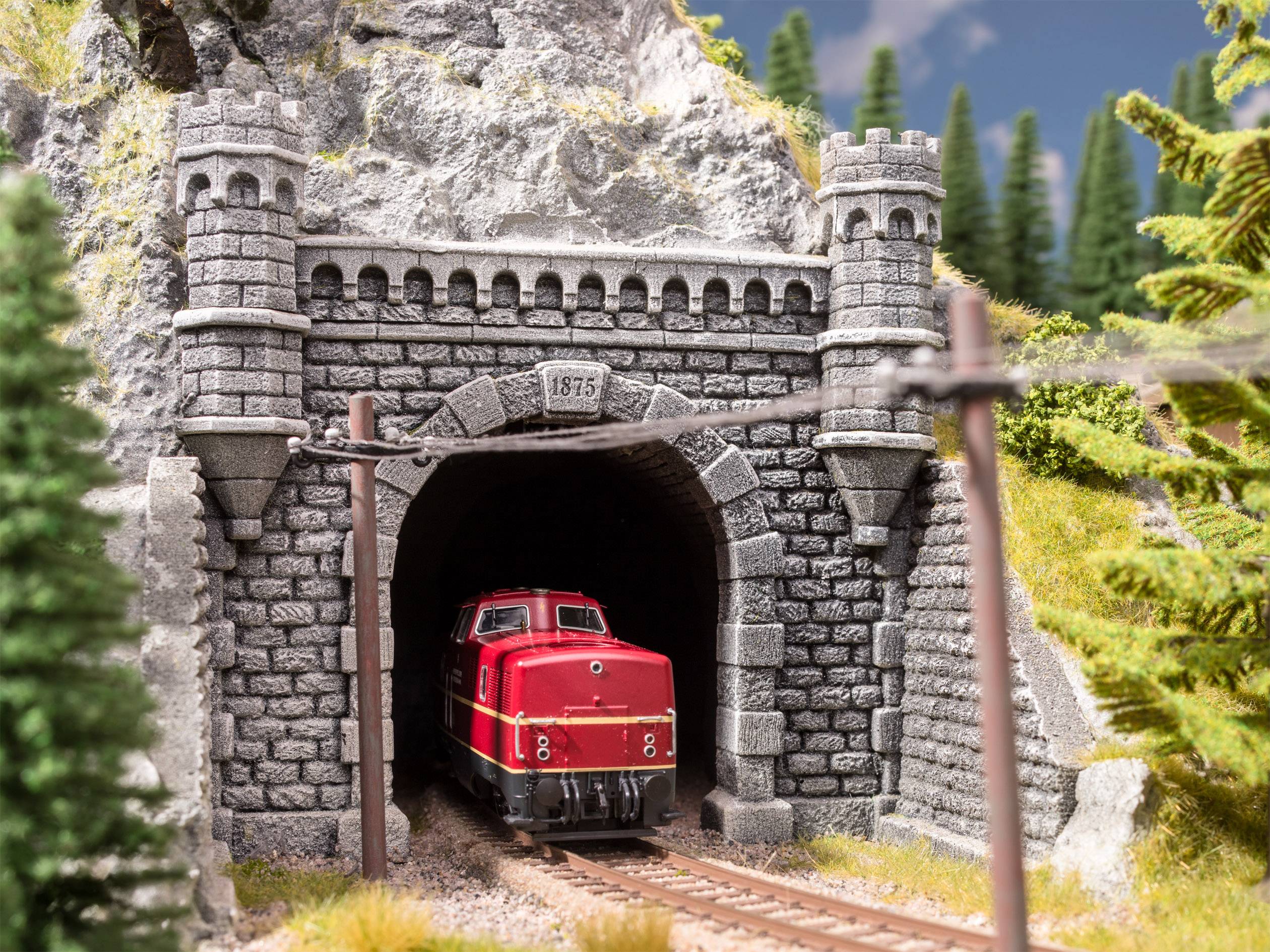 NOCH 58270 H0 Tunnel-Portal 1gleisig Hartschaum-Fertigmodell