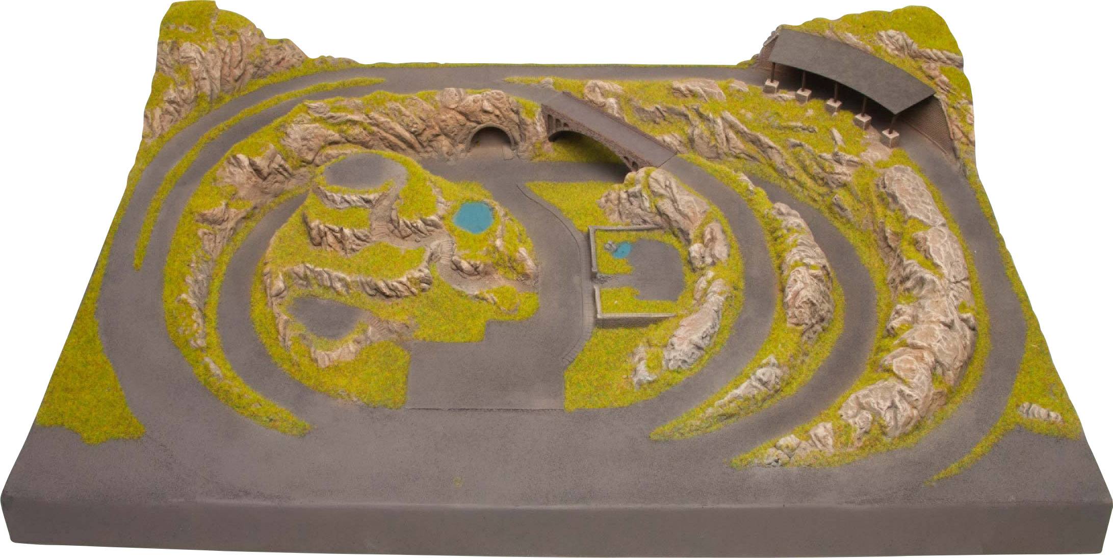 NOCH 87000 Z Fertiggelände zentral Meran Z Märklin miniclub Gleis, Z Rokuhan Gleis (mit Bettung)