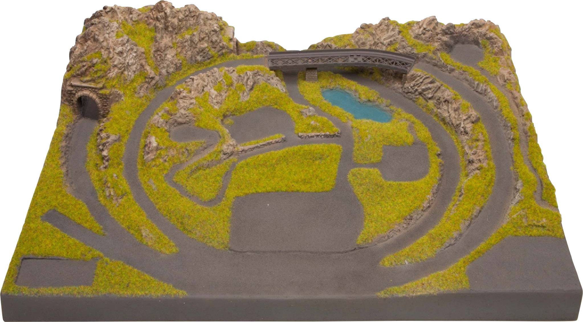 NOCH 87010 Z Fertiggelände zentral Serfaus Z Märklin miniclub Gleis, Z Rokuhan Gleis (mit Bettung)