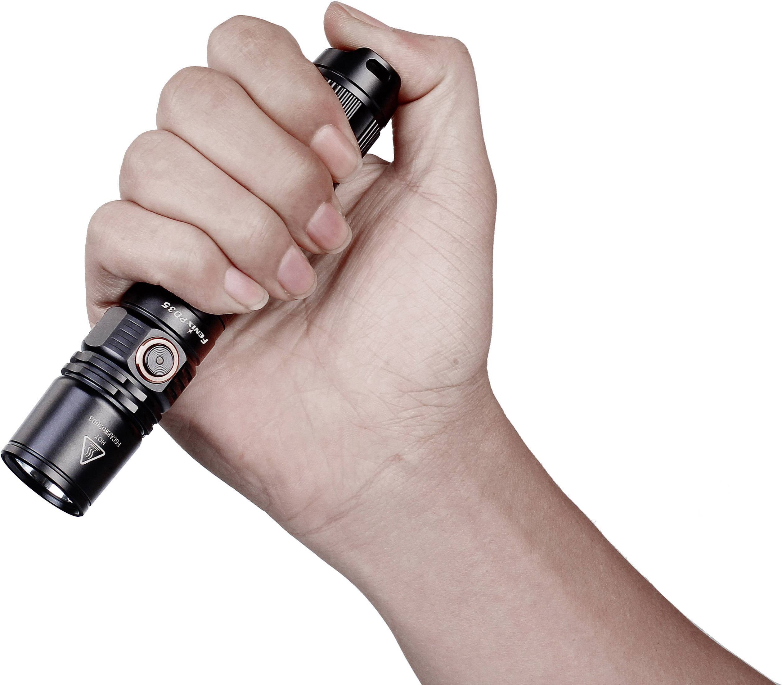 Fenix PD35 V2.0 LED Taschenlampe IP68 (wasserdicht), mit Gürtelclip, mit Handschlaufe, verstellbar akkubetrieben, batteriebetrieben 350 lm 39.50 h 88