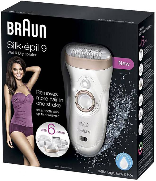 Braun Silk-épil 9-561 Epilierer Weiß, Bronze
