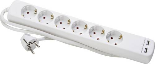 Kopp 220802013 Steckdosenleiste ohne Schalter 6fach Arktis-Weiß Eurostecker 1St.