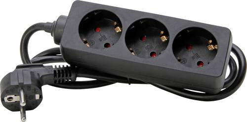 Kopp 128615005 Steckdosenleiste 3fach Schwarz (matt) Schutzkontakt 1 St.