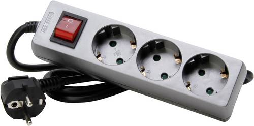 Kopp 129743008 Steckdosenleiste mit Schalter 3fach Titan Schutzkontakt 1St.