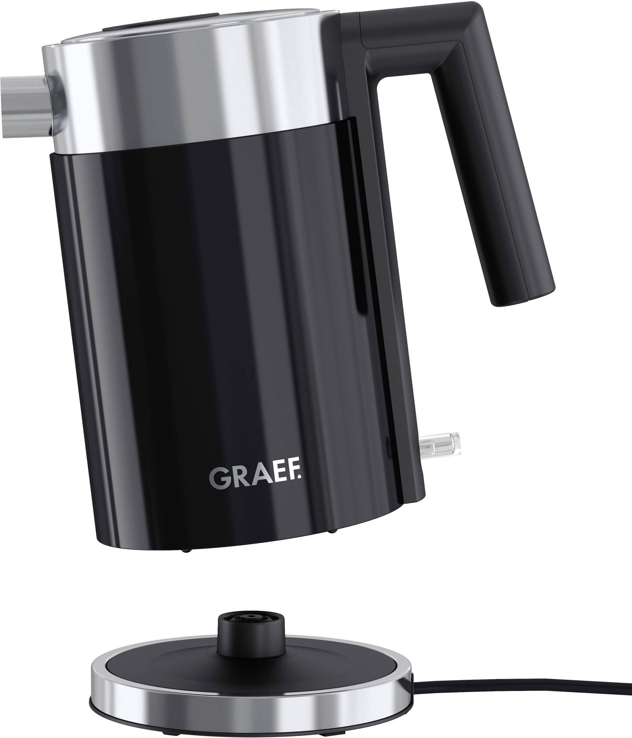 Graef WK402EU Wasserkocher Edelstahl, Schwarz Fassungsvermögen: 1l
