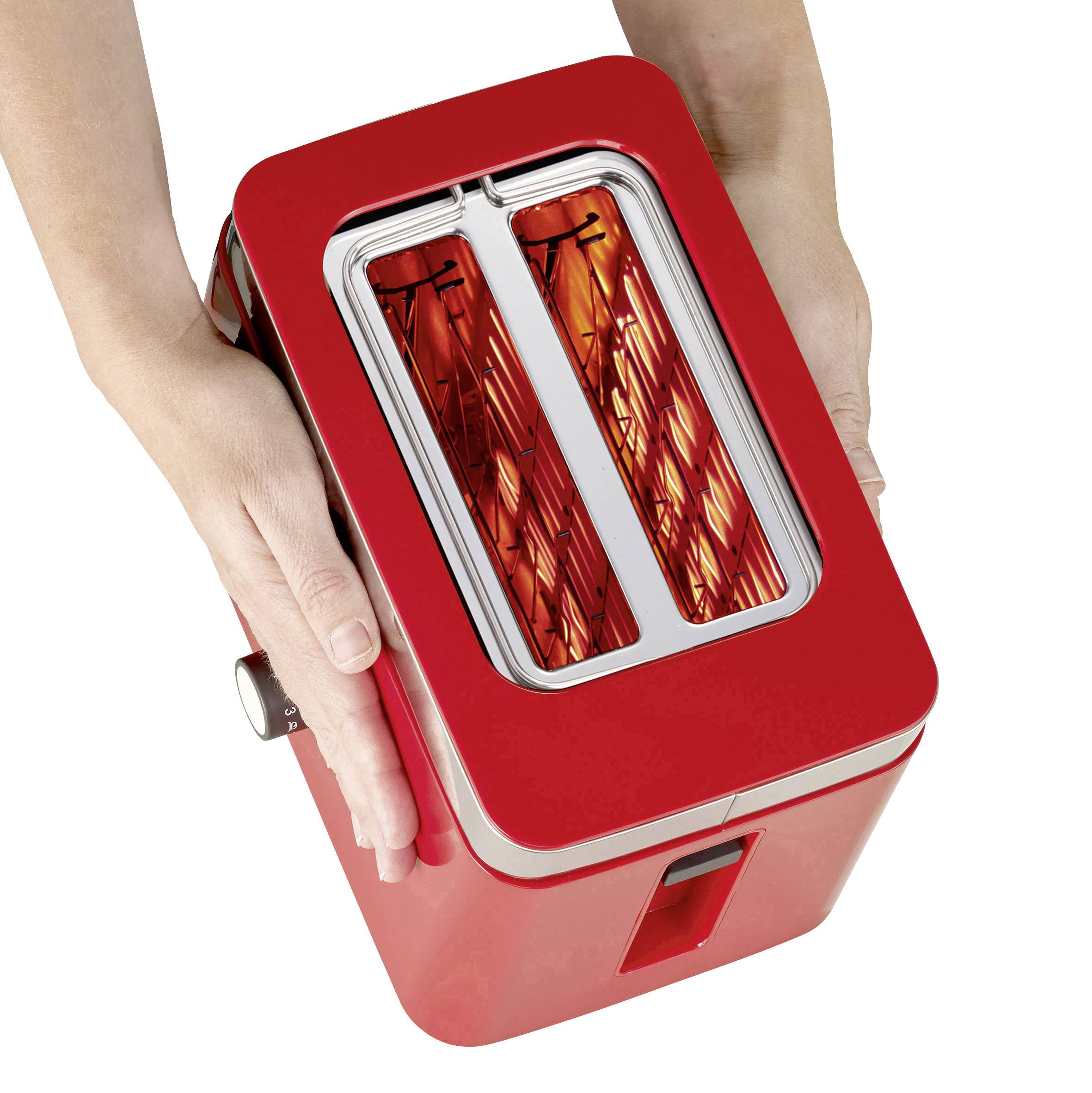 Graef TO63EU Toaster mit Brötchenaufsatz Rot, Edelstahl