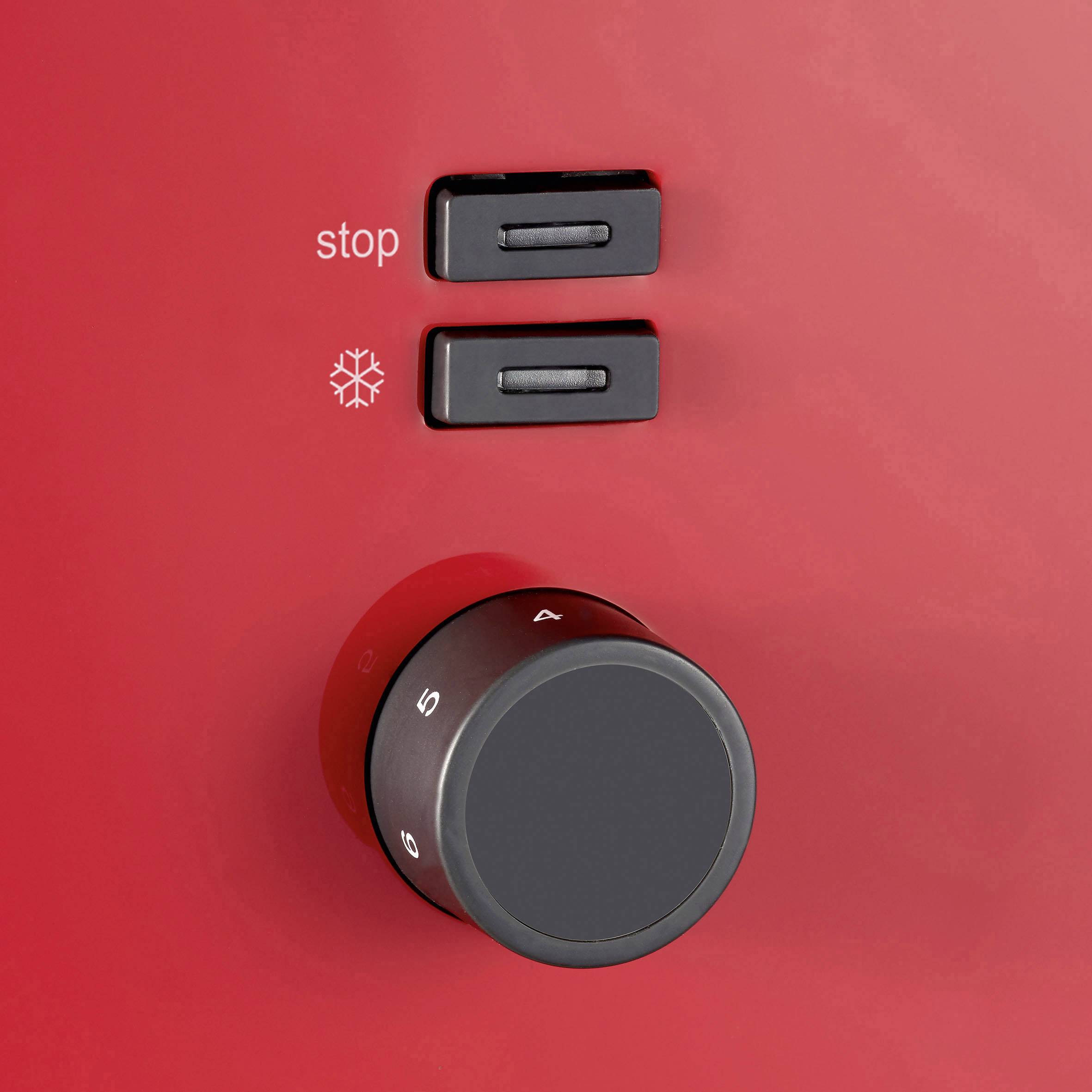 Graef TO63EU Toaster mit Brötchenaufsatz Rot, Edelstahl