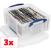 Really Useful Box Aufbewahrungsbox 18C Transparent 18l (B x H x T) 480 x 200 x 390mm 3St.