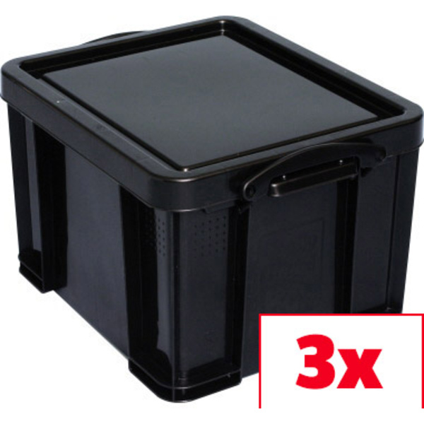 Really Useful Box Aufbewahrungsbox 35BK Schwarz, Transparent 35l (B x H x T) 480 x 310 x 390mm 3St.