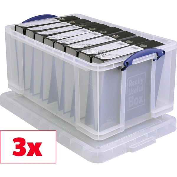 Really Useful Box Aufbewahrungsbox 64C Transparent 64l (B x H x T) 710 x 310 x 440mm 3St. Really Useful Box Aufbewahrungsbox 64C Transparent 64l (B x H x T) 710 x 310 x 440mm 3St.