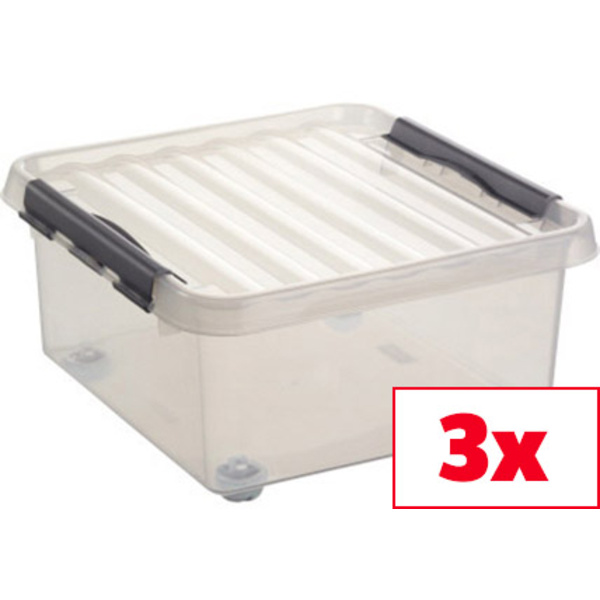 Helit Aufbewahrungsbox Sunware Q-line Transparent 18 l (B x H x T) 400 x 200 x 400 mm 3 St.