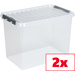 Helit Aufbewahrungsbox Sunware Q-line Transparent 62l (B x H x T) 400 x 600 x 340mm 2St.