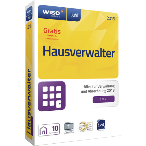 WISO Hausverwalter 2019 Start version complète, 1 licence Windows Logiciel de finance
