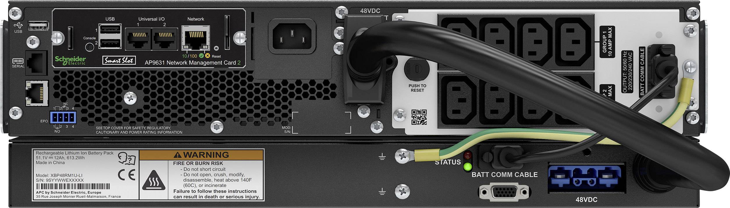 APC Smart-UPS On-Line Li-Ion 1000VA - USV (in Rack montierbar/extern) - Wechselstrom 230 V - 900 Watt - 1000 VA - Ethern