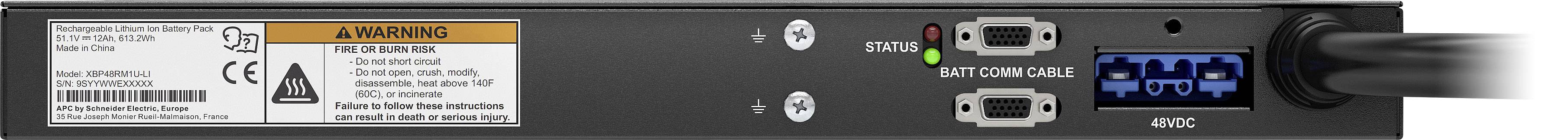 APC by Schneider Electric XBP48RM1U-LI 19 Zoll USV Battery Pack Passend für Modell (USV): APC Smart-UPS On-Line Li-ion USV