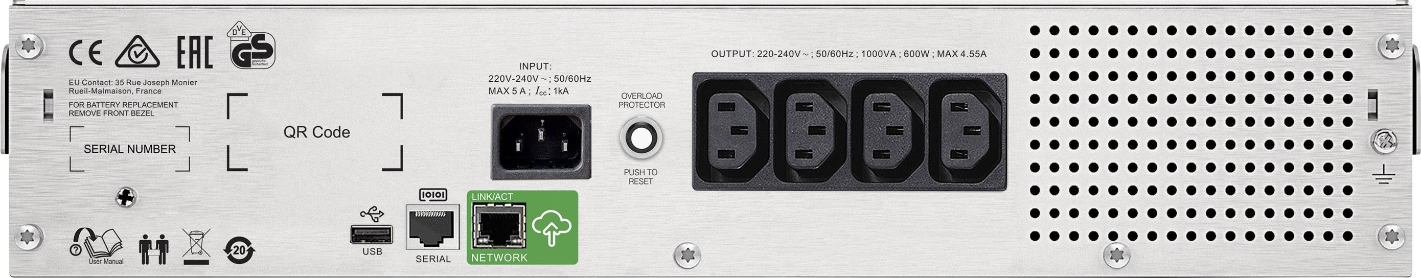 APC SMC1000I-2UC USV 1000 VA Anzahl Ausgänge 4 x